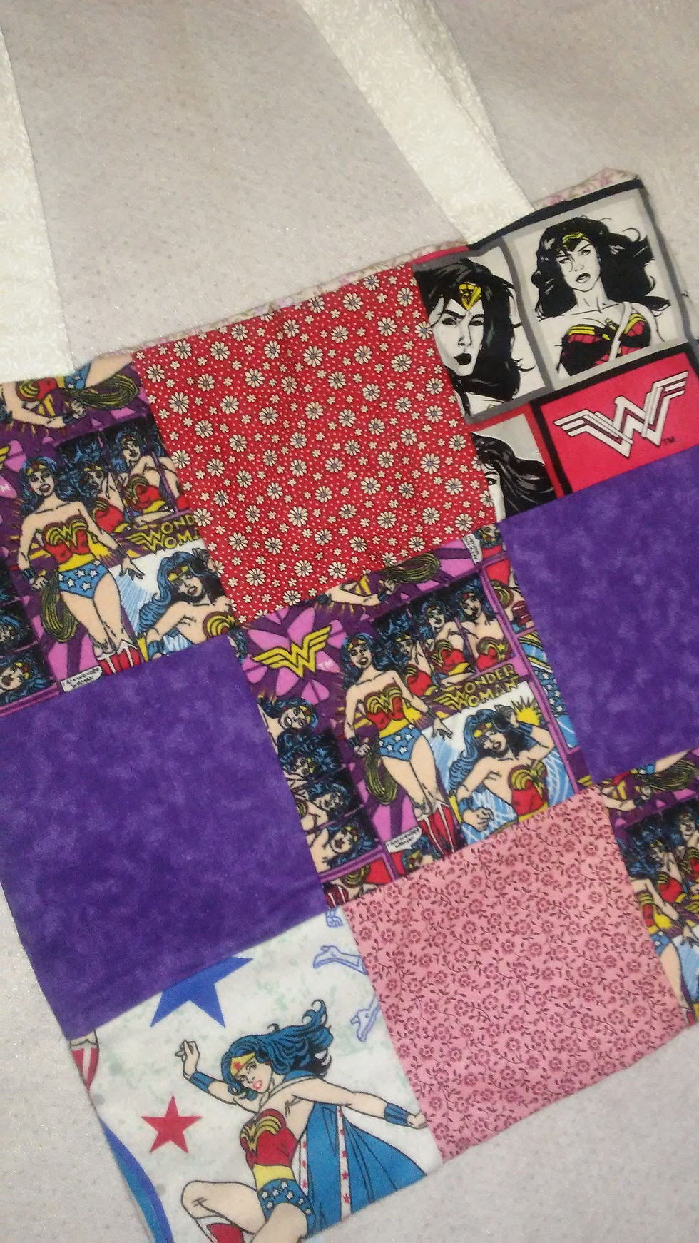 Thumbnail: Wonder Woman Tote, Shoulder Bag, Handmade Book Bag