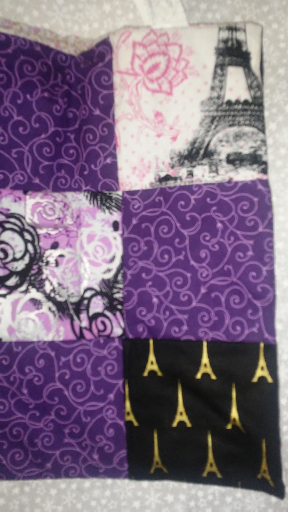 Thumbnail: Paris Shoulder Tote, Eiffel Tower, Purple Paris Bag, Purse, Carry All
