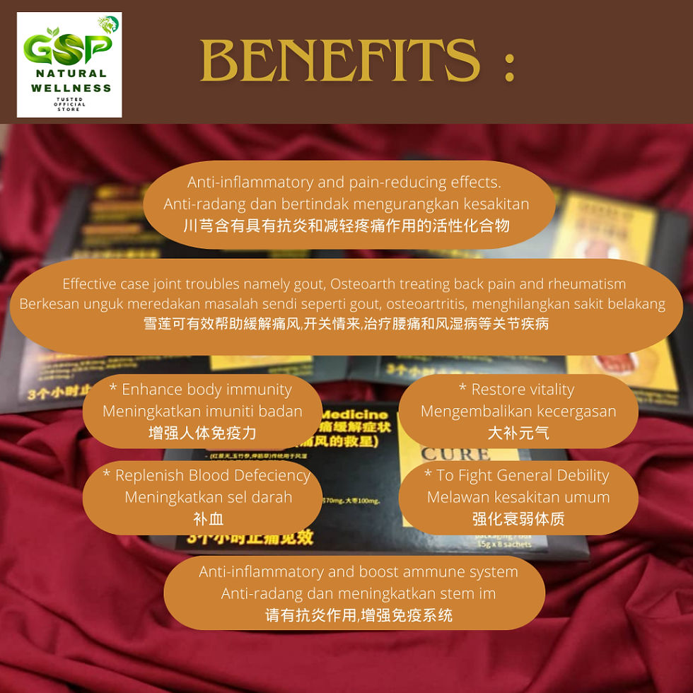 Thumbnail: GOUT TRADITIONAL PAIN & SYMPTOM RELIEF MEDICINE (8 SACHETS x 15G + 16 TABLETS )
