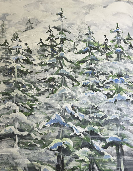 Trees in a winter storm