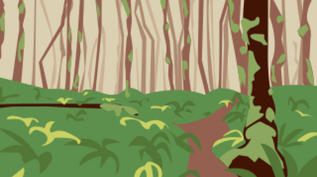 vector art of a mossy forest