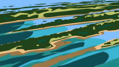 vector art of water and peninsulas