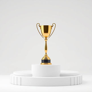 crome -gold trophy on a podium, neutral , white background.jpg