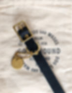 Thumbnail: BLACK LEATHER  DOG COLLAR