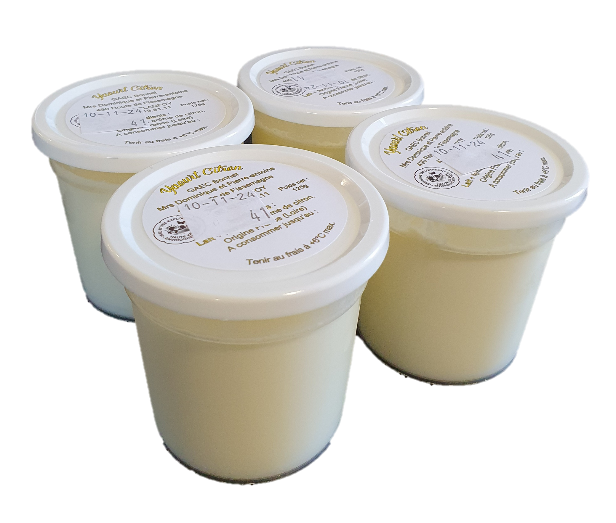 Yaourt citron x 4 - GAEC Bonnet