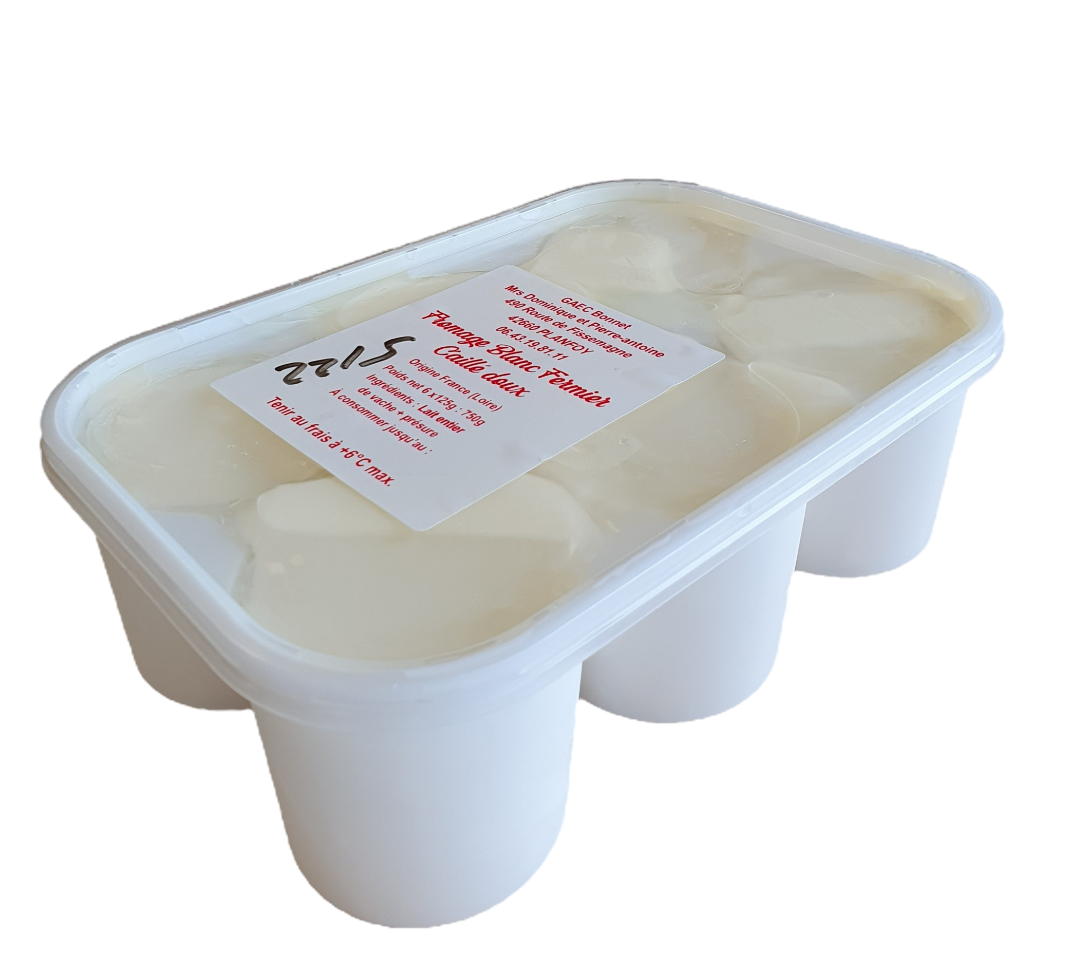 Fromage blanc fermier (caillé doux) x 6 - GAEC Bonnet