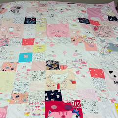 Blanket made out of childrens clothes