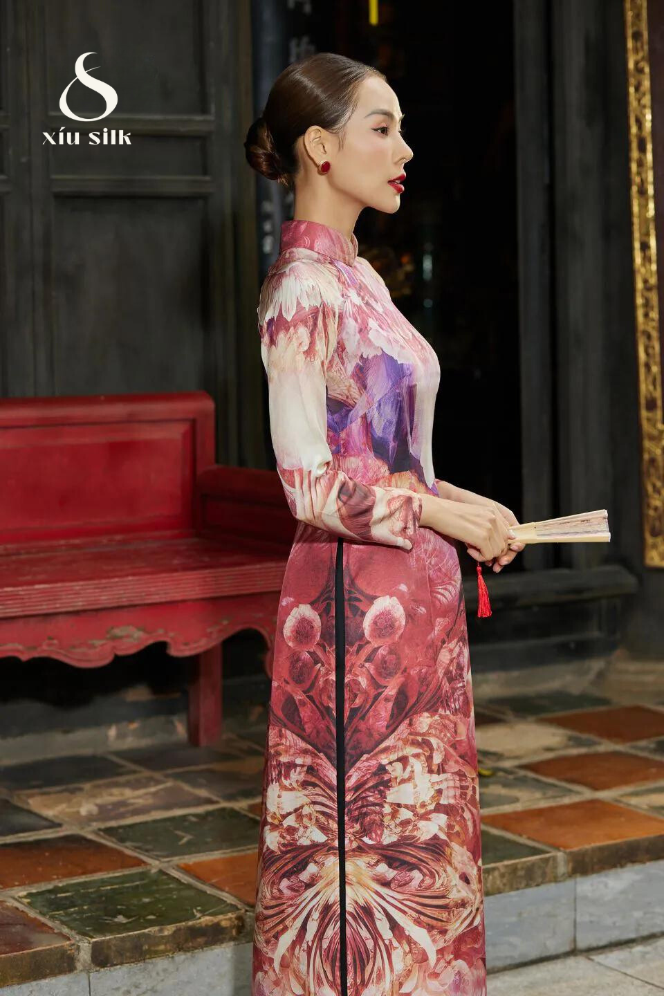 Thumbnail: Lụa Hoạ tiết Hoa Violet