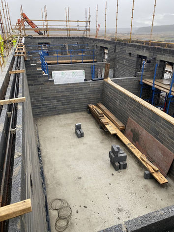Brick walls constructed on new build house