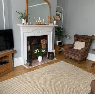 clean front lounge with rug on floor