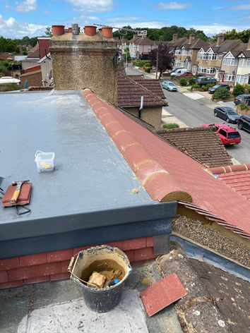New roof tiles on residential building