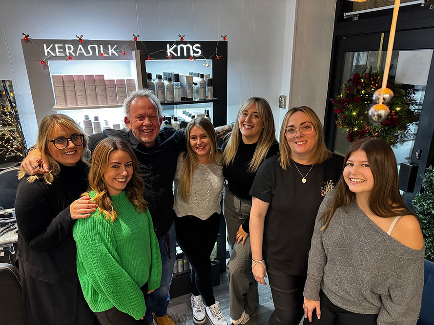 Group of people in a hair salon
