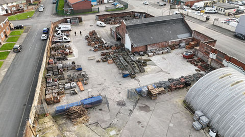 Aerial view of the reclamation yard
