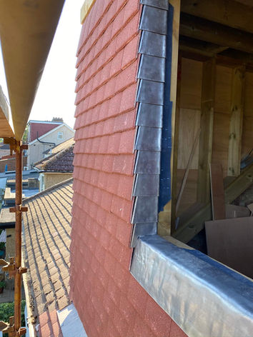 New lead work on roof extension