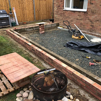 Extension area at the back of a building