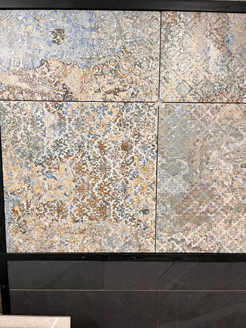 Floral patterned wall tiles