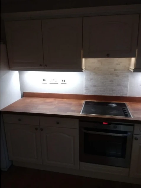 Chris Blake Electrical kitchen cabinet lighting fitted.