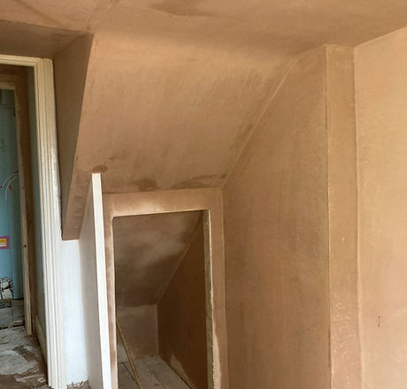 Newly plastered hallway