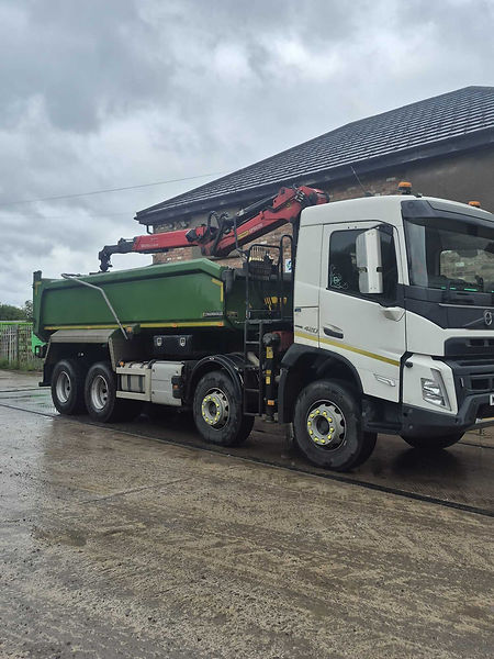 large truck with drag wagon