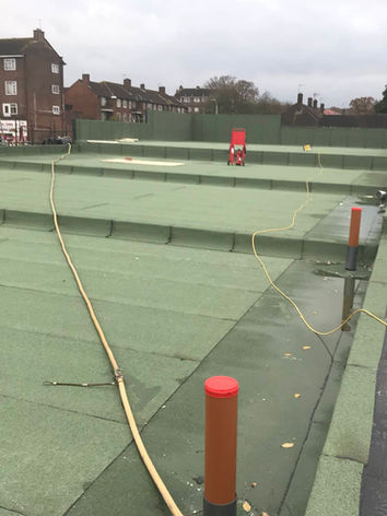 New flat roof of a commercial property