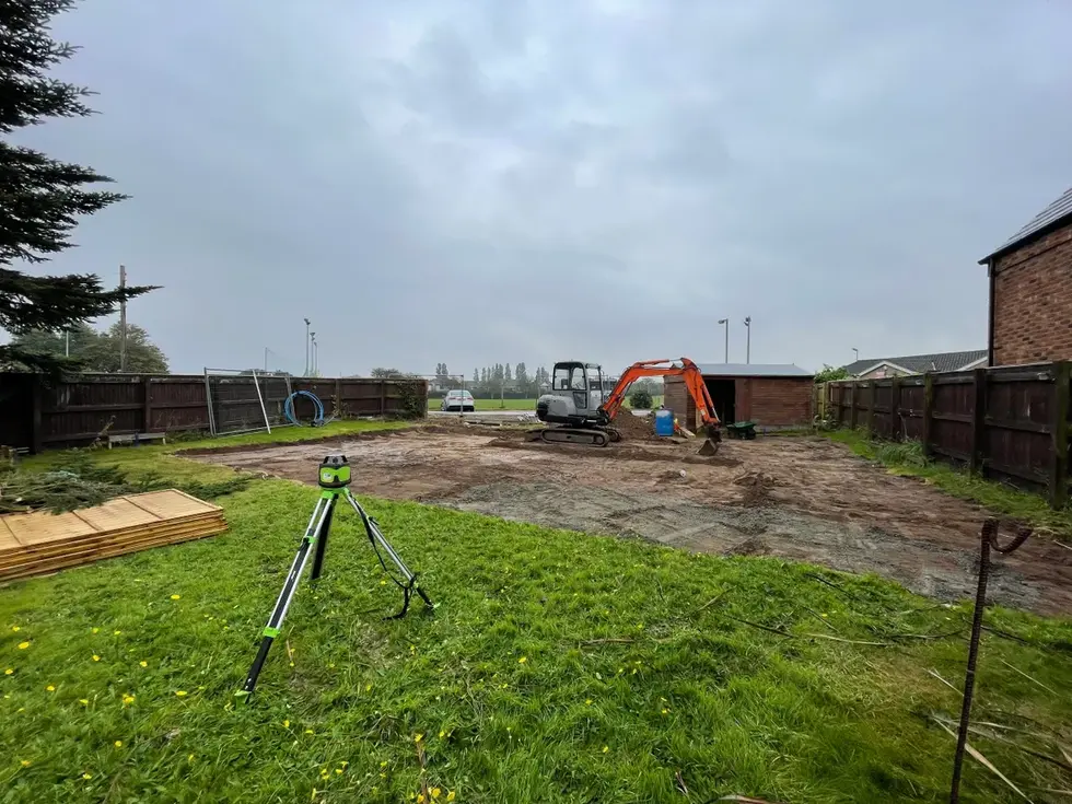 Digger digging foundation