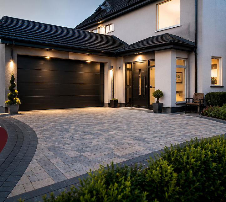 Modern luxury house at dusk