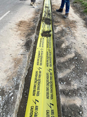 Waterproof membrane for utility pipes in a hole