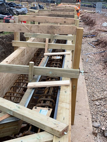 Metal structures inside wood casing construction