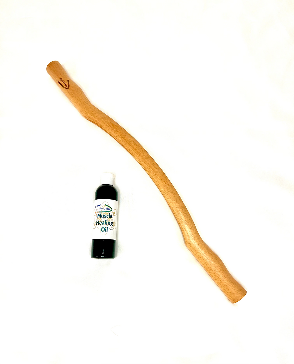 Ply-U-Flex Massage Stick, 21" with 4oz bottle of the Muscle Healing Oil