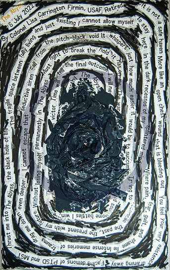 ORIGINAL "The Abyss" Artwork in CUSTOM Handmade Hardwood Frame