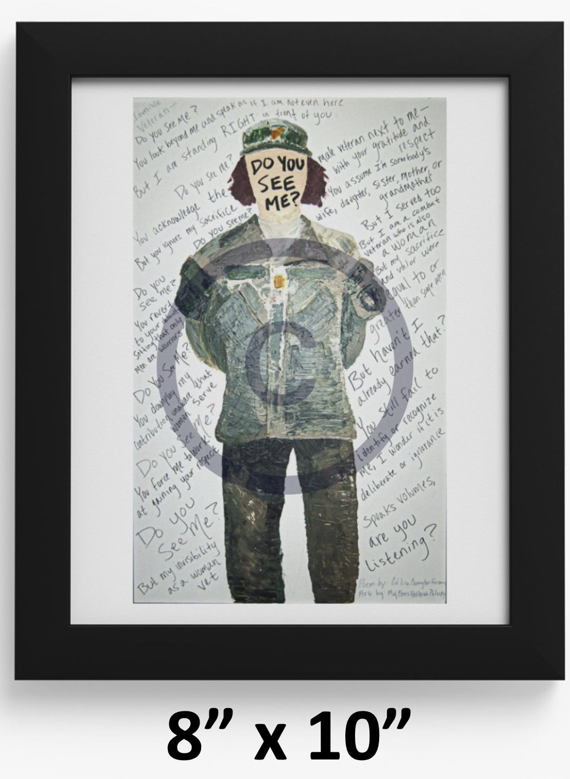 Black Framed Print Reproductions of "Invisible Veteran"