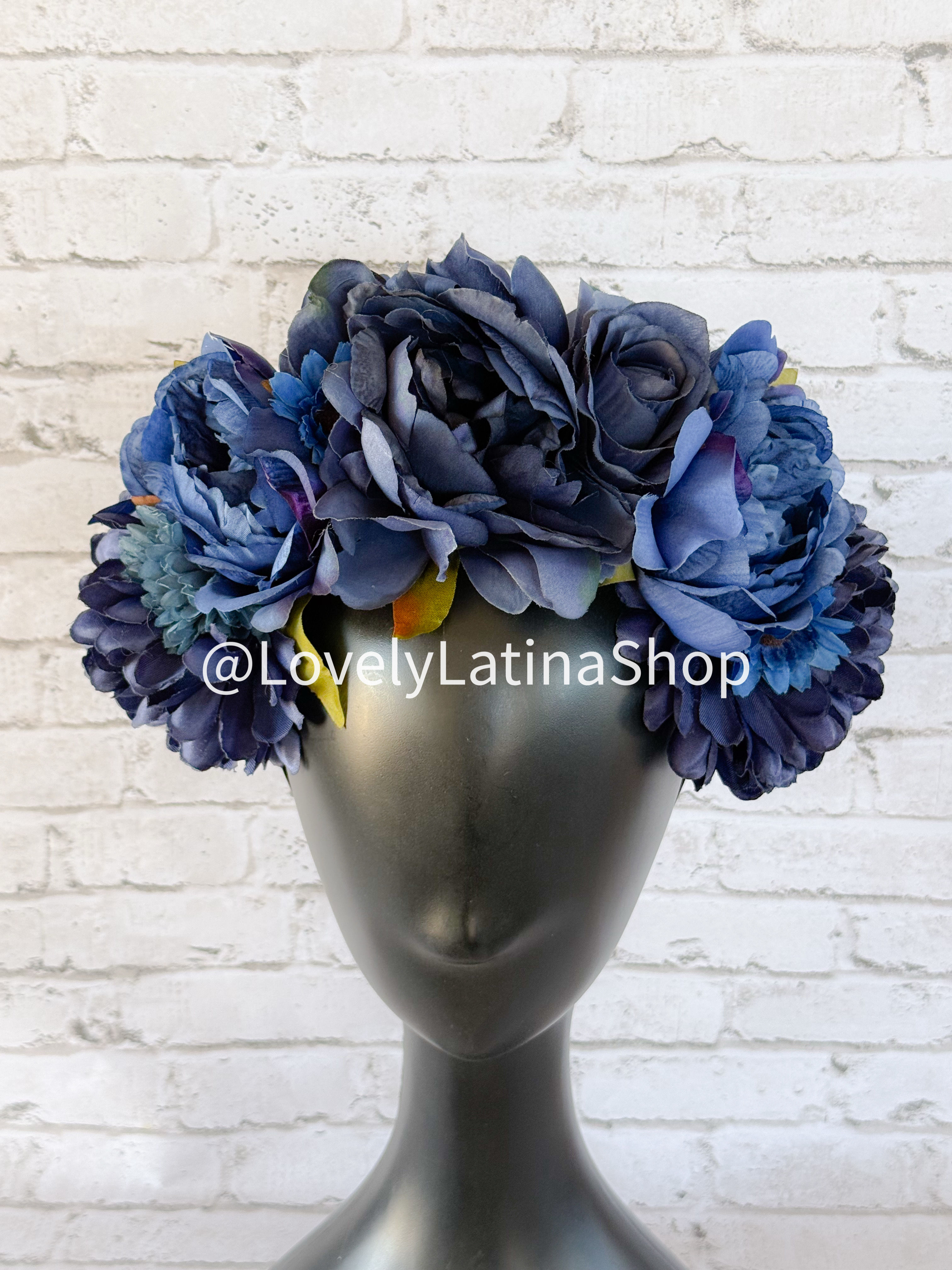 Blue Darkness Flower Crown Headpiece
