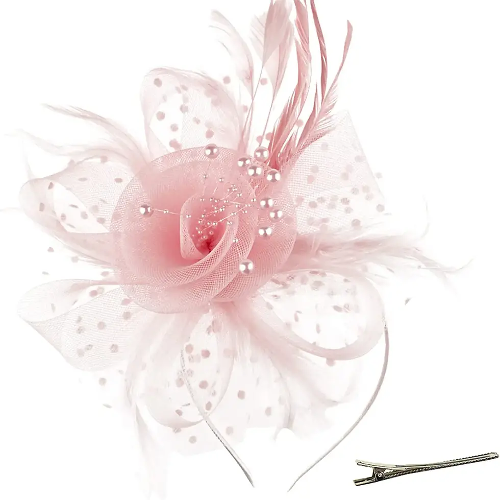 Thumbnail: Vintage Women Feather Flower Fascinator Hat