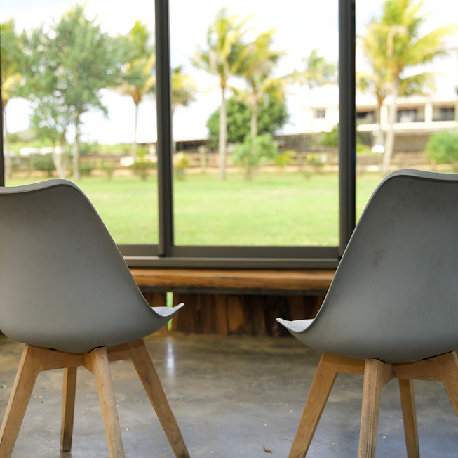 Two chairs in the therapy room