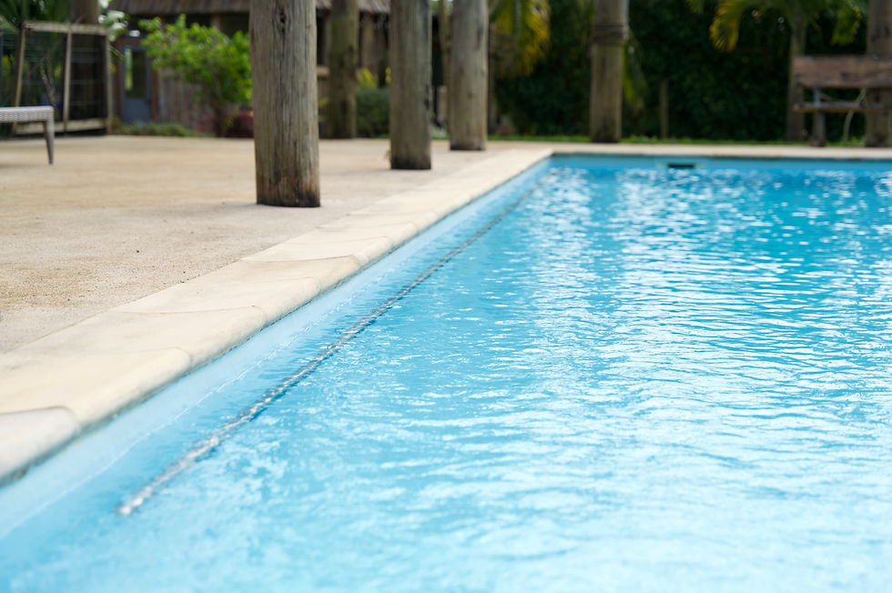 Pool at Holy Ranch with a rail