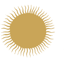 Sacred Sol sun icon with radiating rays