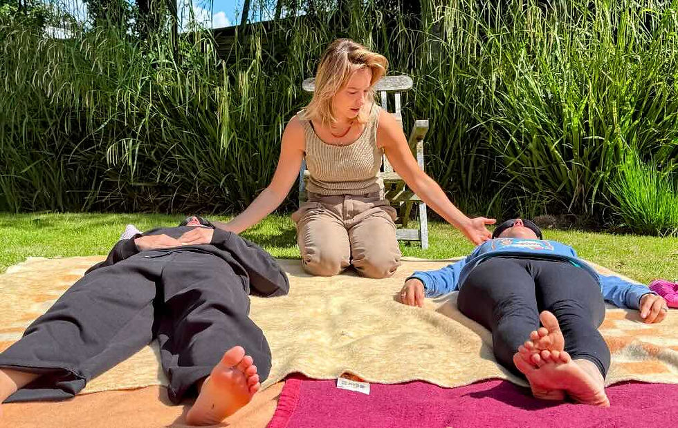 Guided breathwork during a psilocybin retreat in the Netherlands