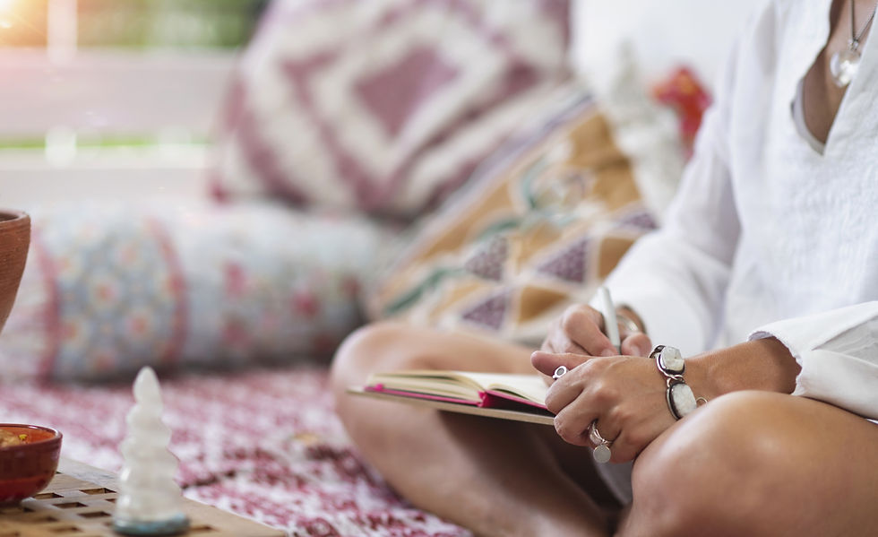 Participant integrating insights after a guided psilocybin retreat