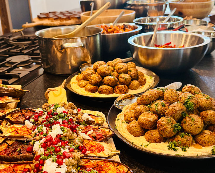 Fresh vegan meals prepared by a private chef as part of a structured retreat experience