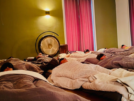 Participants during a guided psilocybin ceremony at a retreat in the Netherlands