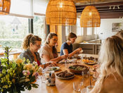 Participants sharing a healthy meal during a 3-Day retreat