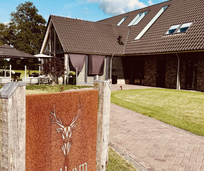 Luxury retreat villa surrounded by beautifully landscaped gardens.