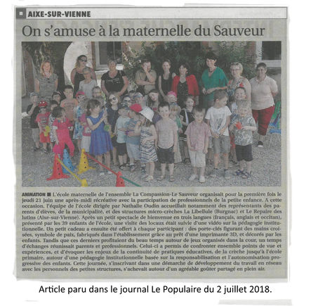 On s'amuse à la maternelle du Sauveur...