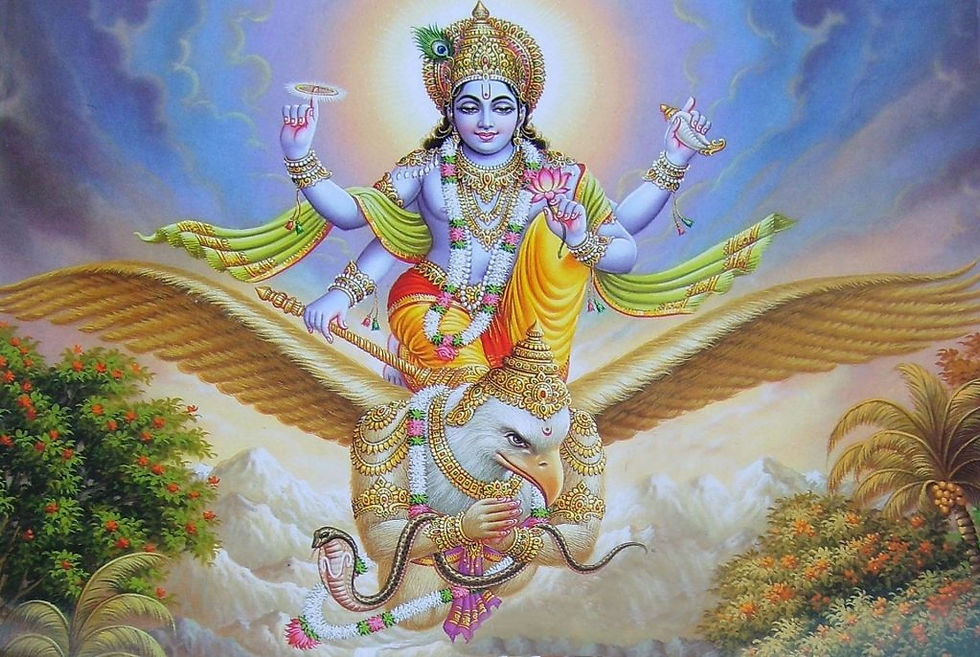 Vishnu on Garuda (Photo from https://parenting.firstcry.com)