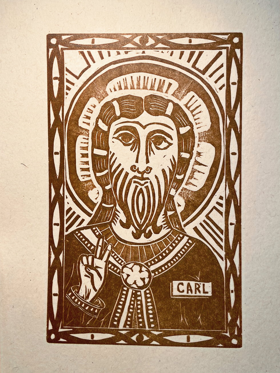 Thumbnail: St. Carl Linocut Prints