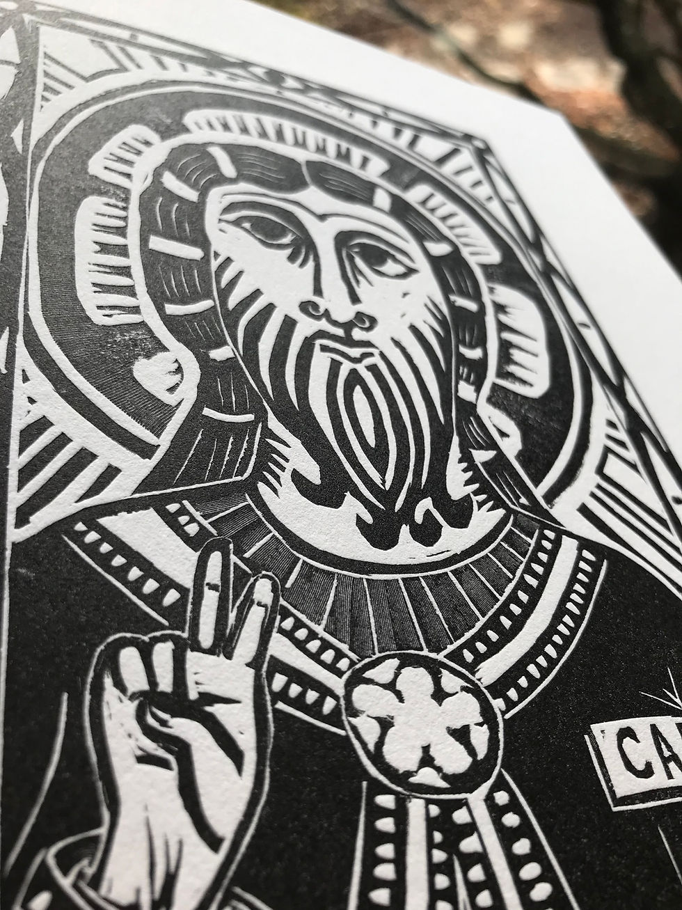 Thumbnail: St. Carl Linocut Prints