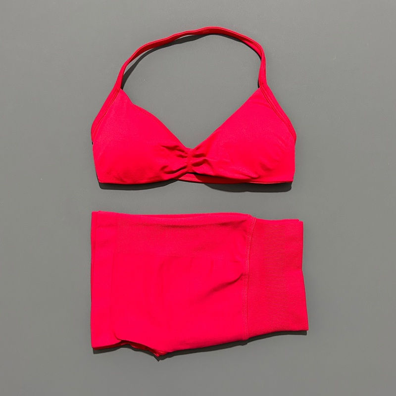 Miniatura: Conjunto Fitness 2 Peças HISTELLO: Top de Yoga com Alças e Shorts com Efeito "