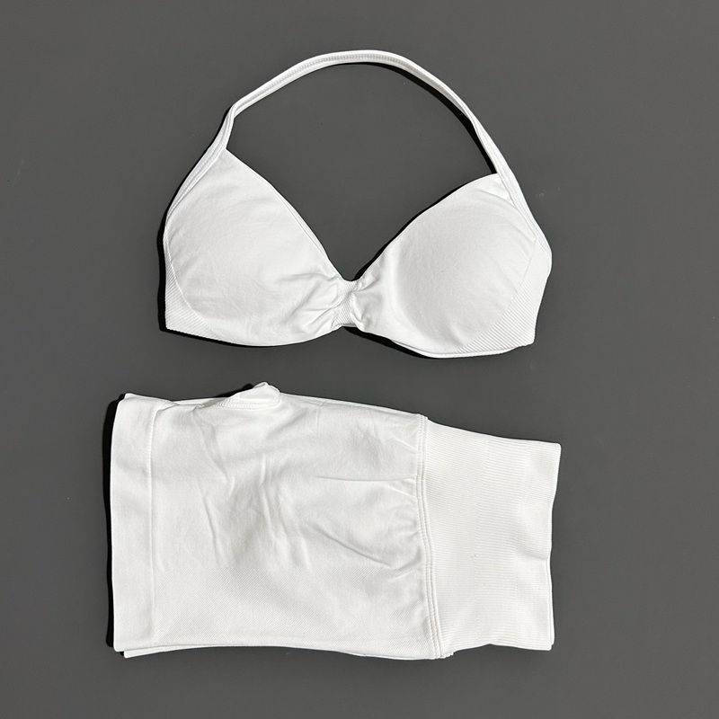Miniatura: Conjunto Fitness 2 Peças HISTELLO: Top de Yoga com Alças e Shorts com Efeito "