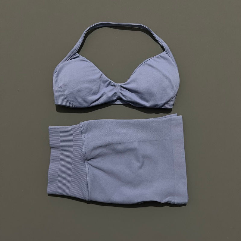 Miniatura: Conjunto Fitness 2 Peças HISTELLO: Top de Yoga com Alças e Shorts com Efeito "