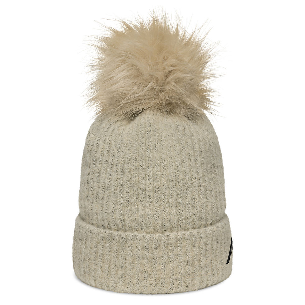 Thumbnail: Columbia pom-pom beanie - tan and black